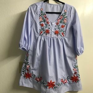 Embroidered mini dress